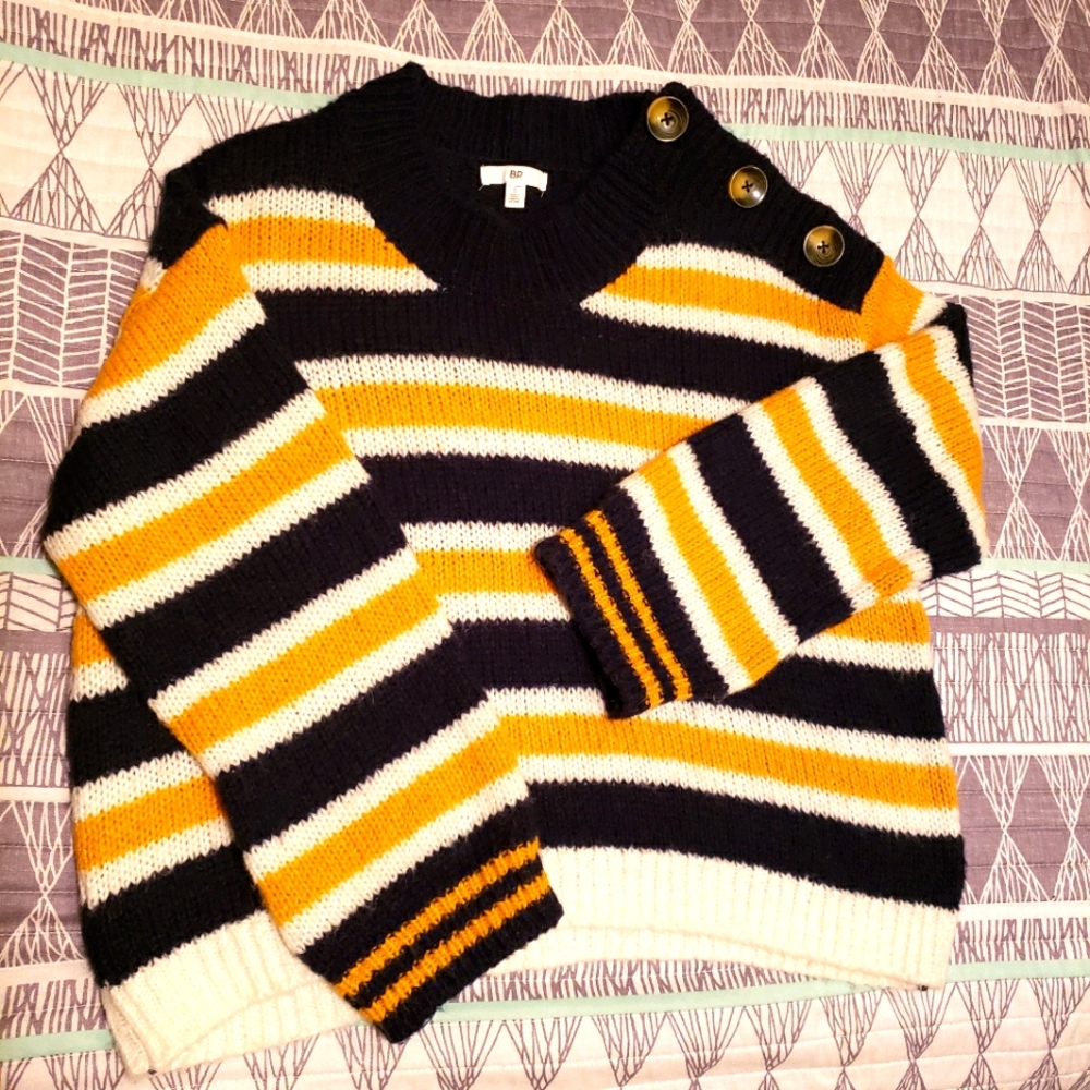Blue and Yellow Striped Sweater